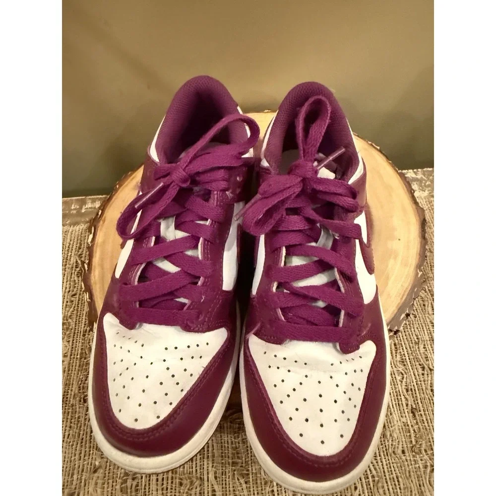 Nike Dunk Low White Purple Leather - Size Kids 4Y FB9109-110